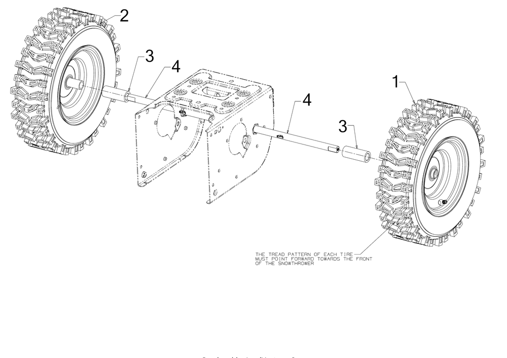 Wheels And Axle Diagram and Parts List for 2X26-INCHHP (31AM5CVS710)(2017) Cub Cadet Snow Blower